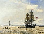 Johann Barthold Jongkind Norwegian Naval Ship Leaving the Port of Honfleur Spain oil painting artist
